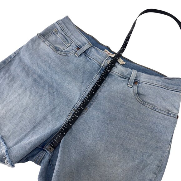Levis Signature Womens Denim Vintage Original Shorts Size 10 Light Wash Raw Hem - Picture 7 of 12